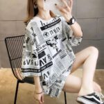 Newspaper Print Oversized T-shirt - Image 2