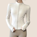Women’s White Sculpted Zip Yoga Jacket