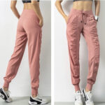 Women’s Pink Drawstring Jogger Workout Pants - Image 2