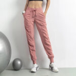Women’s Pink Drawstring Jogger Workout Pants - Image 3