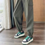 Women’s Olive Cargo Cuffed Jogger Pants
