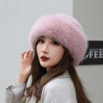 Soft Pink Luxury Faux Fur Winter Hat