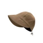Coffee Brown Winter Textured Fisherman Cap with Drawstring