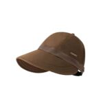 Coffee Brown Quick-Dry Waterproof Retro Brim Cap with Contrast Band